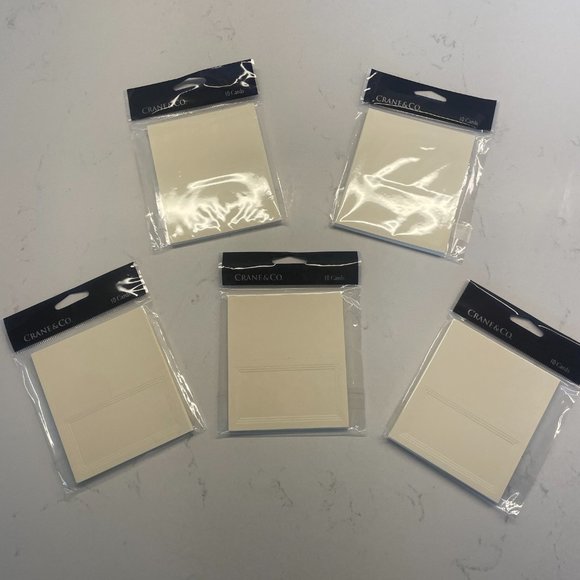 Crane & Co. Ecru Triple Debossed‎ Place Cards, 5 Packs of 10 Cards, NWT - Picture 5 of 6